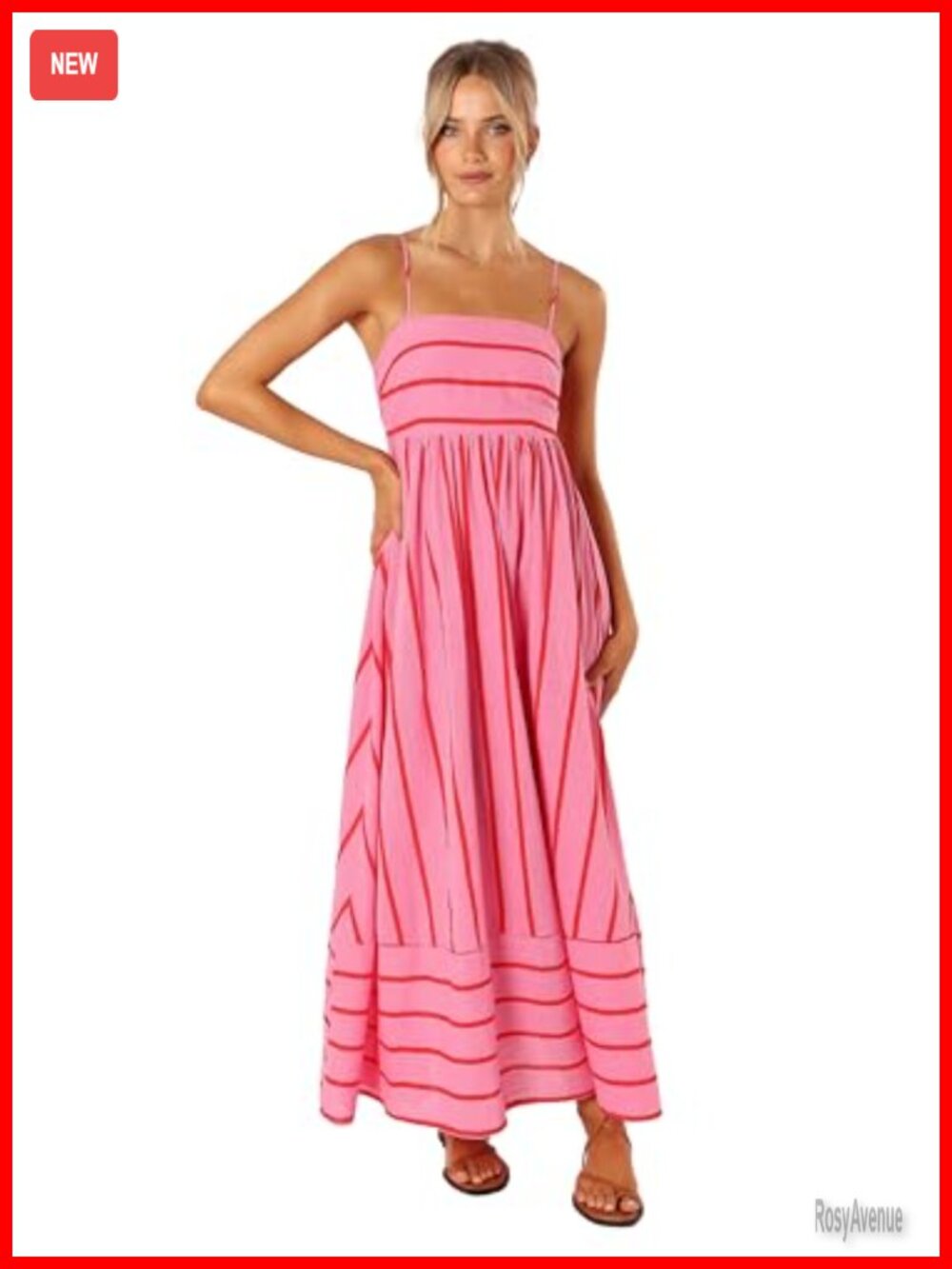 Petal & Pup Pixie Maxi Dress Sleeveless Striped Backless A-Line